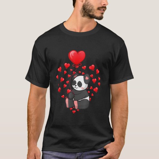 Panda Ballon Hij T-shirt (Voorkant)