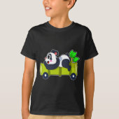 Panda Bamboe Auto T-shirt (Voorkant)