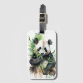 Panda - Bamboe Bagagelabel (Voorkant (verticaal))