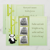 Panda bamboe - Bamboe - Birth-mededelingskaart Aankondiging (Voorkant / Achterkant)