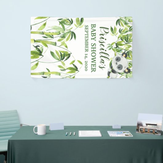 Panda Bamboe Groen Baby shower Banner (Beurs)
