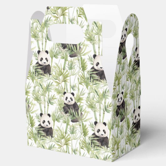 Panda bamboe gunst box bedankdoosjes (Geopend)