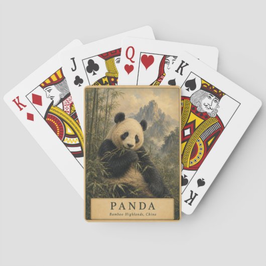 Panda Bamboe Hooglanden China OUD Pokerkaarten (Achterkant)