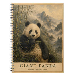 Panda Bamboe Hooglanden China VINTAGE Notitieboek