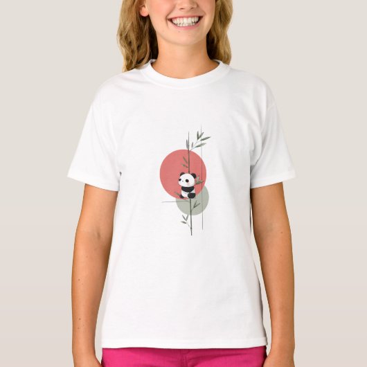 Panda Bamboe Klim Kids T-shirt (Voorkant)
