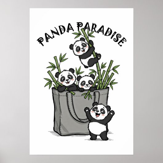 Panda Bamboe Paradijs Kauwt Langzaam aan het Leven Poster (Voorkant)