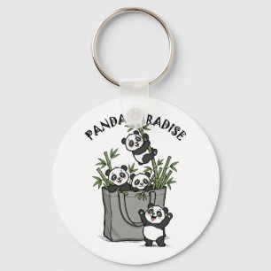 Panda Bamboe Paradijs Kauwt Langzaam aan het Leven Sleutelhanger