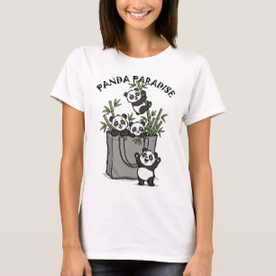 Panda Bamboe Paradijs Kauwt Langzaam aan het Leven T-shirt