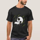 Panda Bamboe Patroon Zwart Wit Beer Dier T-shirt (Voorkant)