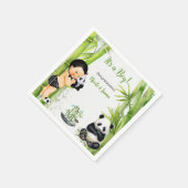 Panda Bamboe Thema Baby Boy Zwart Wit Groen Servet (Hoek)