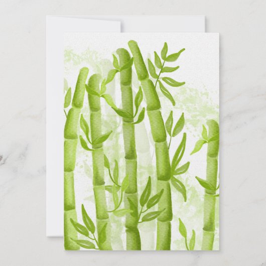 Panda Bamboe Thema Baby Jongen Zwart Wit Groen Kaart (Achterkant)