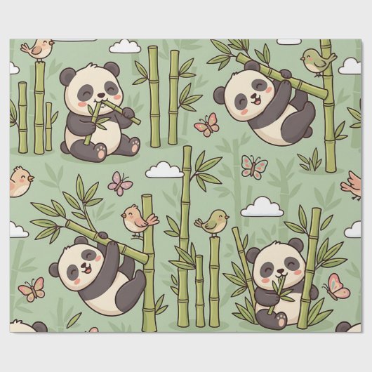 Panda Bamboebos Inpakpapier (Vlak)