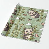Panda Bamboebos Inpakpapier (Uitgerold)