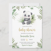 Panda Bamboo Baby shower Kaart (Voorkant)