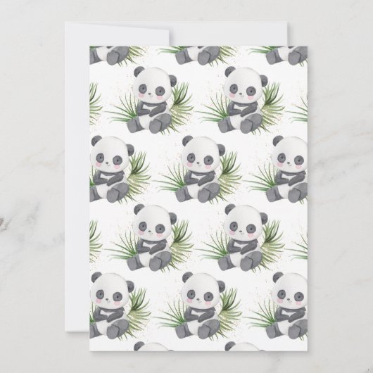Panda Bamboo Baby shower Kaart (Achterkant)