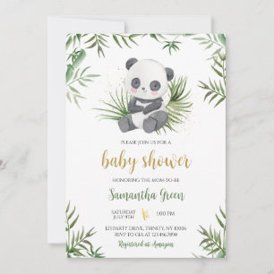 Panda Bamboo Baby shower Kaart