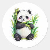 Panda Bamboo Knuffel Sticker (Voorkant)
