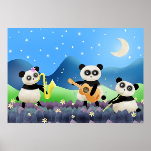 Panda Band - poster afdrukken (Voorkant)