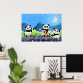 Panda Band - poster afdrukken (Thuiskantoor)