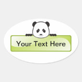Panda Banner Ovale Sticker (Voorkant)