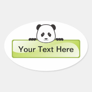 Panda Banner Ovale Sticker