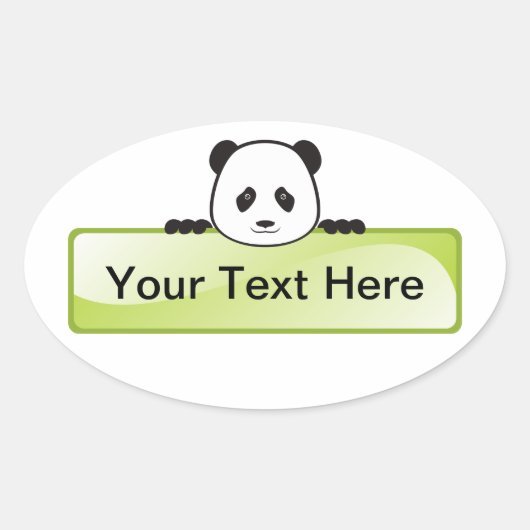 Panda Banner Ovale Sticker (Voorkant)