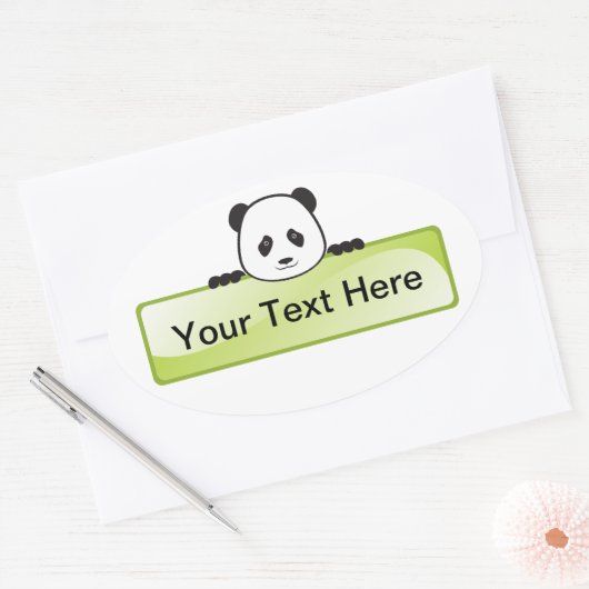 Panda Banner Ovale Sticker (Envelop)