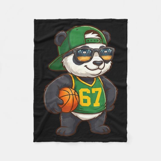 Panda Basketbal 67 Gen Alpha Slang Srts Mannen Jon Fleece Deken (Voorkant)