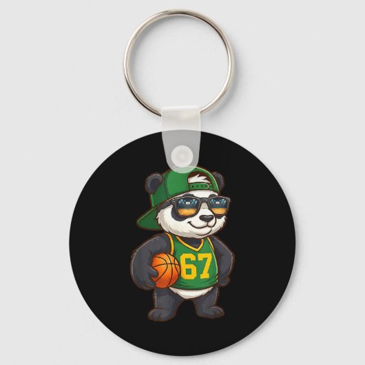 Panda Basketbal 67 Gen Alpha Slang Srts Mannen Jon Sleutelhanger (Voorkant)