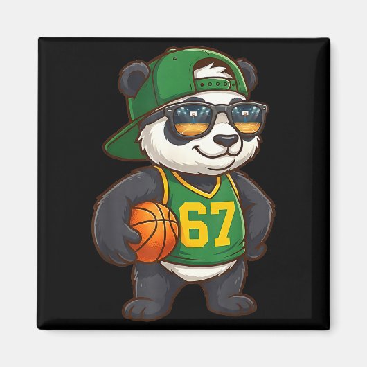 Panda Basketball 67 Gen Alpha Slang Srts Men Boys  Magneet (Voorkant)