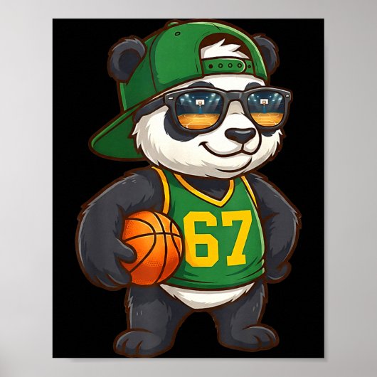 Panda Basketball 67 Gen Alpha Slang Srts Men Boys  Poster (Voorkant)