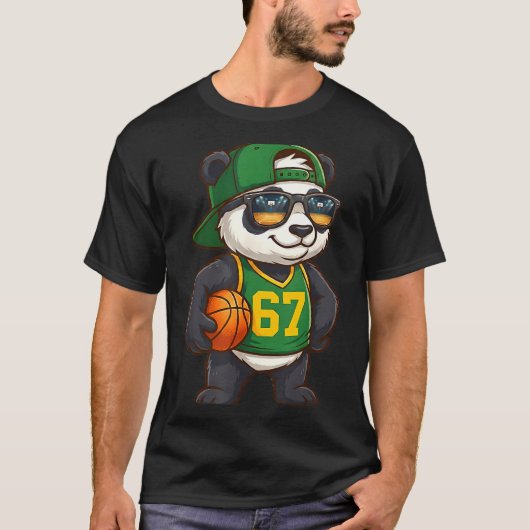 Panda Basketball 67 Gen Alpha Slang Srts Men Boys  T-shirt (Voorkant)