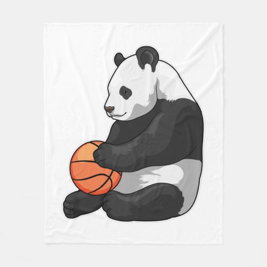 Panda Basketball speler Basketball Fleece Deken (Voorkant)