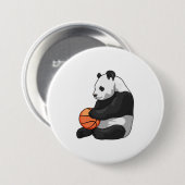 Panda Basketball speler Basketball Ronde Button 7,6 Cm (Voorkant /achterkant)