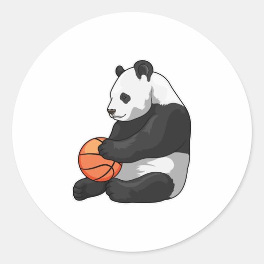 Panda Basketball speler Basketball Ronde Sticker (Voorkant)