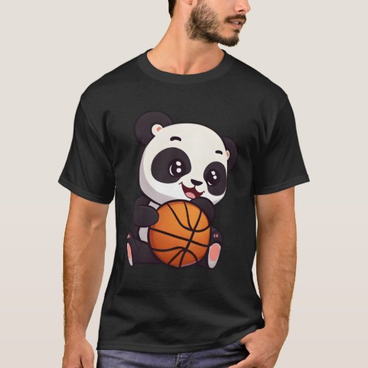 Panda Basketballer Basketballer T-shirt (Voorkant)