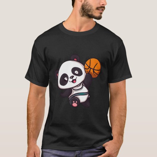 Panda Basketballer Basketballer T-shirt (Voorkant)