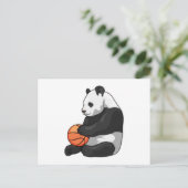 Panda Basketbalspeler Basketbal Briefkaart (Staand voorkant)