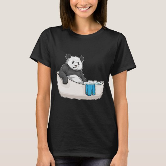 Panda Bathe Bathtub T-shirt (Voorkant)