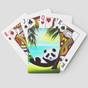 Panda Beach Vacation Pokerkaarten
