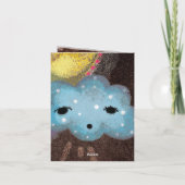 Panda Bear and cute cloud friend card dark grungy Kaart (Achterkant)