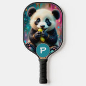 Panda Bear eats a pickle Monogram Pickleball Paddle (Voorkant)