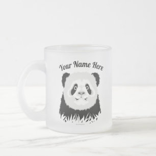Panda Bear Frosted Glass Coffee Mug Matglas Koffiemok