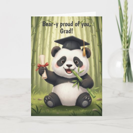 Panda Bear Graduation Card Kaart (Voorkant)