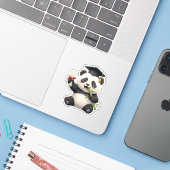 Panda Bear Graduation Sticker (Laptop met iPhone)
