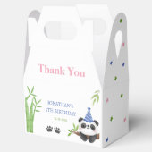 Panda Bear Green Bamboo Kids Birthday  Bedankdoosjes (Geopend)