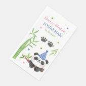 Panda Bear Green Bamboo Kids Birthday  Servet (Hoek)
