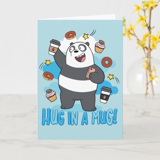 Panda Bear - Hug in a Mug! Kaart (Gele Bloem)