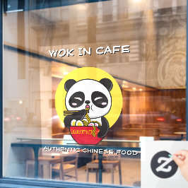 Panda Bear Noodles Chinees Restaurant op maat gema Raamsticker