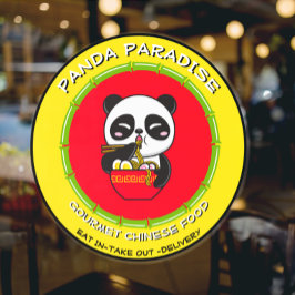 Panda Bear Noodles Chinees Restaurant op maat make Raamsticker